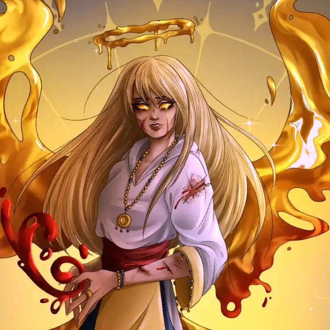 DnD OC Priestess with Wings made out of blood