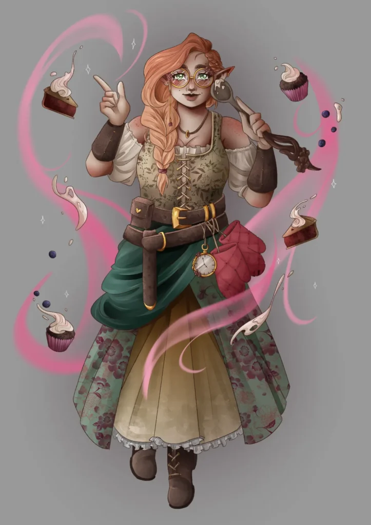 Half Elf Bard - College of Bakery