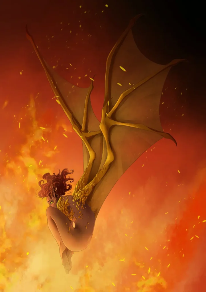 Dragon Sorceress engulfed by Flames